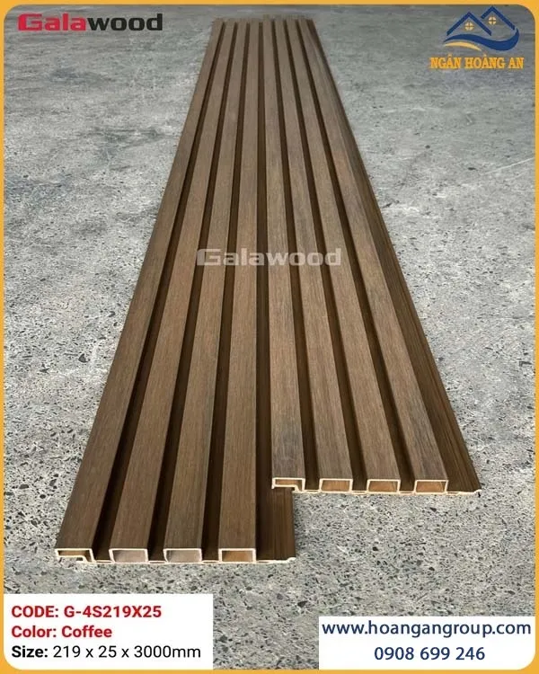 Tấm Ốp Lam 4 Sóng Ngoài Trời Phủ ASA Galawood G-4S219X25 Coffee